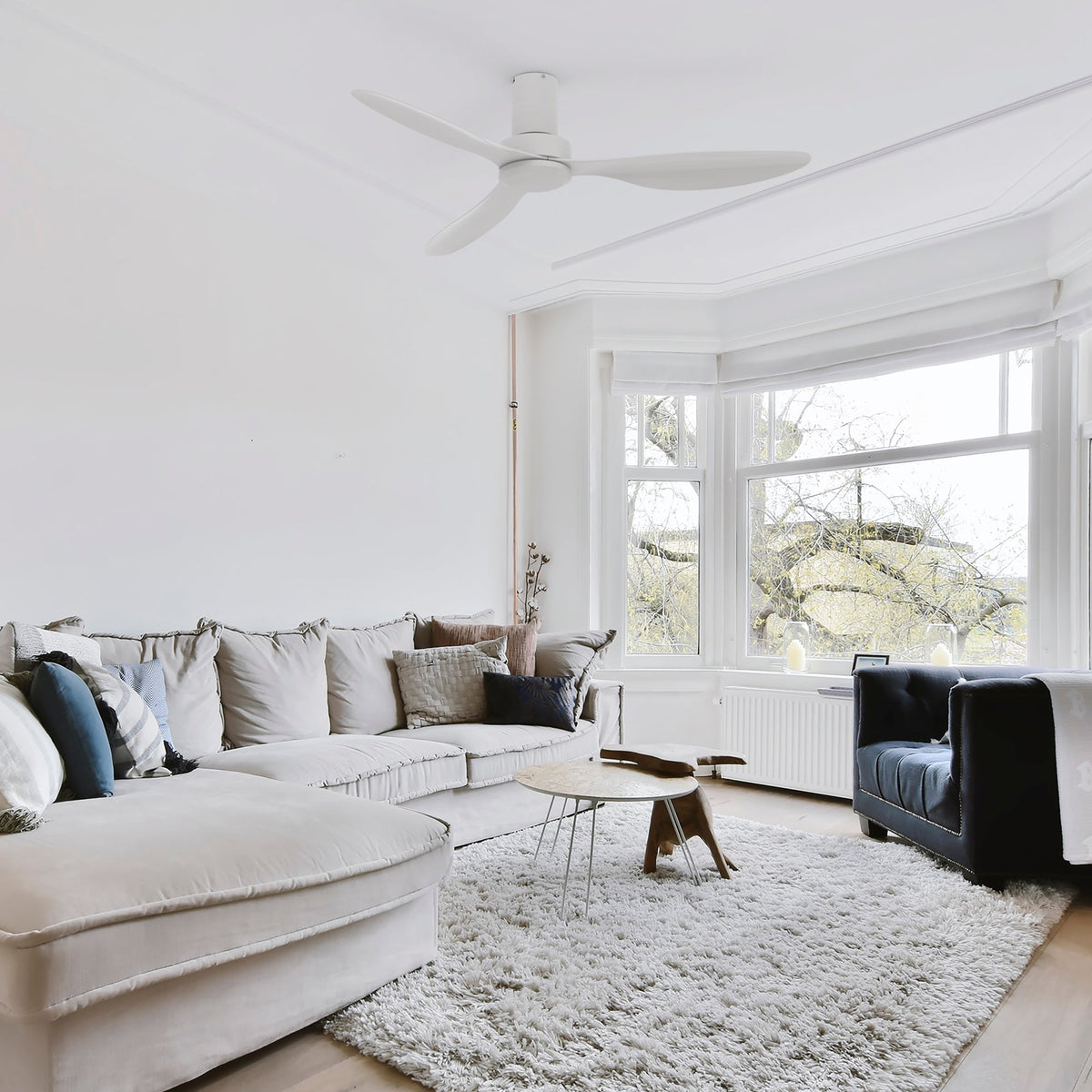 ISOLA 52 inch 3-Blade No Light Ceiling Fan with Remote