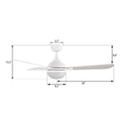 ZELDA 52 inch 3-Blade Ceiling Fan with LED Light & Remote