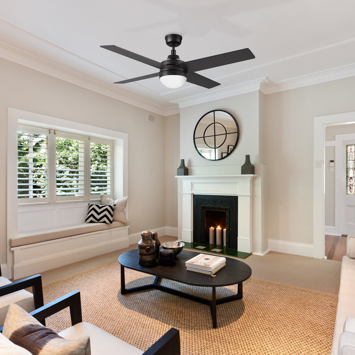 KIMBALL 52 inch 4-Blade Ceiling Fan with LED Light & Remote
