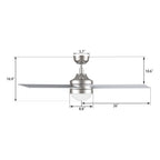 KIMBALL 52 inch 4-Blade Ceiling Fan with LED Light & Remote