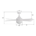 KIMBALL 52 inch 4-Blade Ceiling Fan with LED Light & Remote