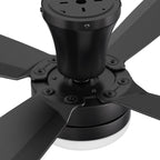 VARA 52 inch 4-Blade Flush Mount Ceiling Fan with LED light & Remote