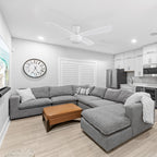 VARA 52 inch 4-Blade Flush Mount Ceiling Fan with LED light & Remote