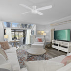 VARA 52 inch 4-Blade Flush Mount Ceiling Fan with LED light & Remote