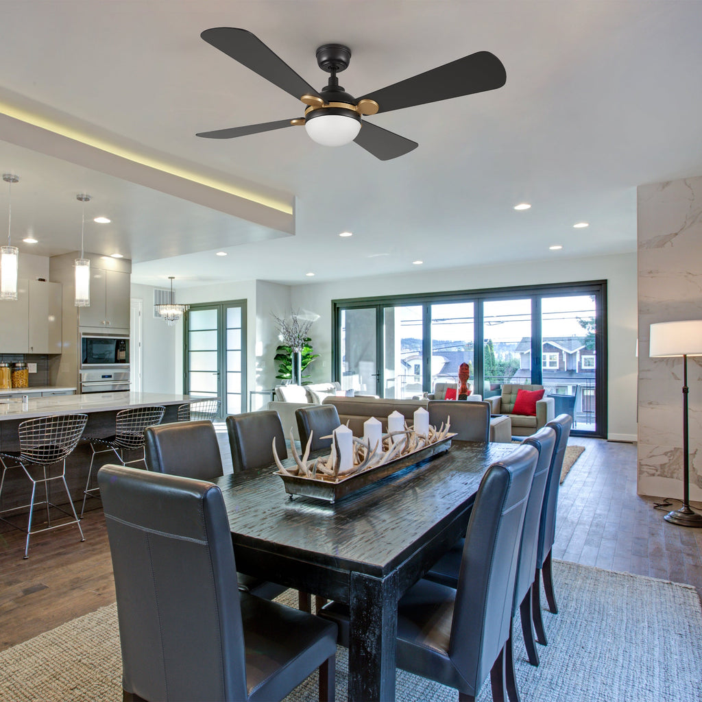 ZELDA 52 inch 4-Blade Ceiling Fan with LED Light & Remote