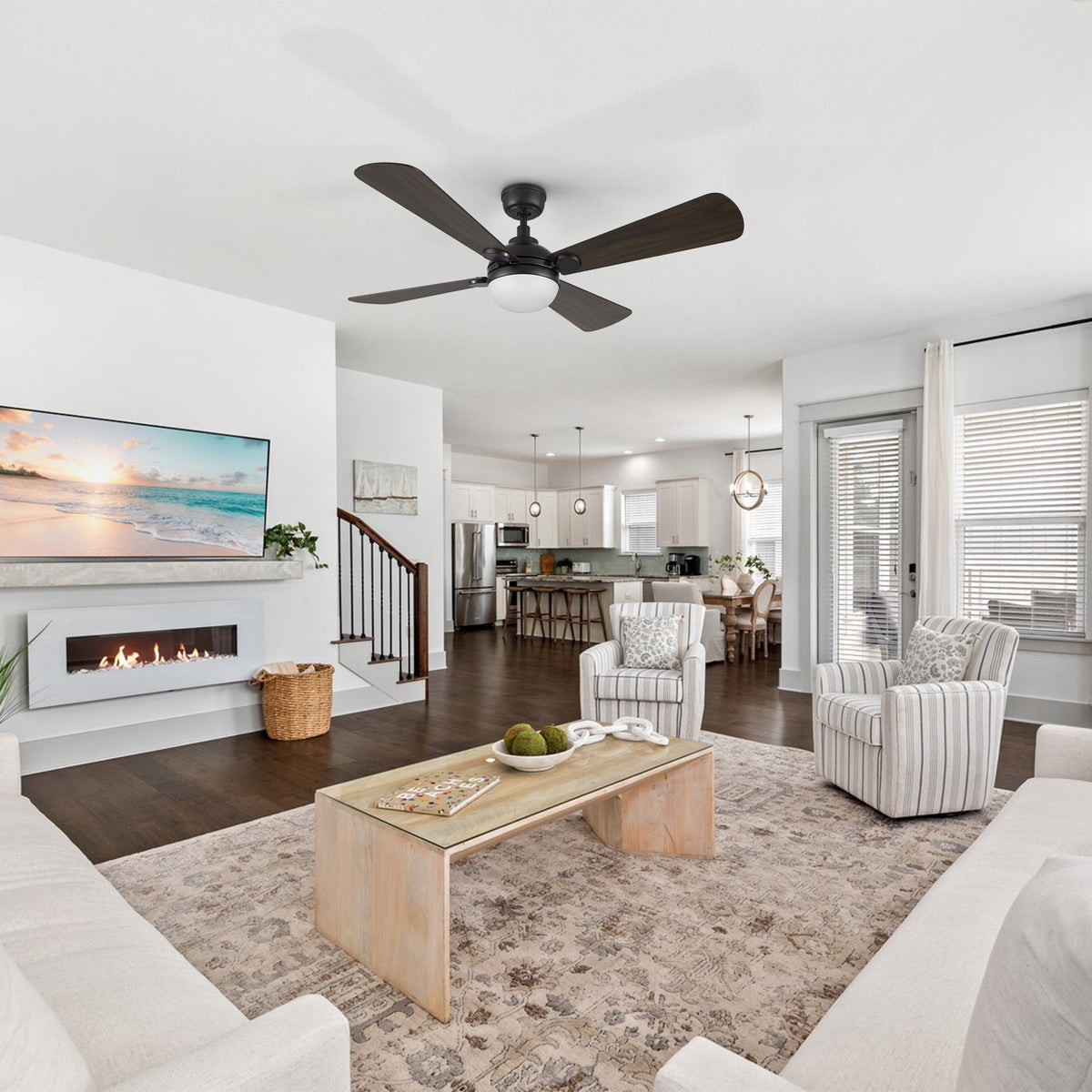 ZELDA 52 inch 4-Blade Ceiling Fan with LED Light & Remote