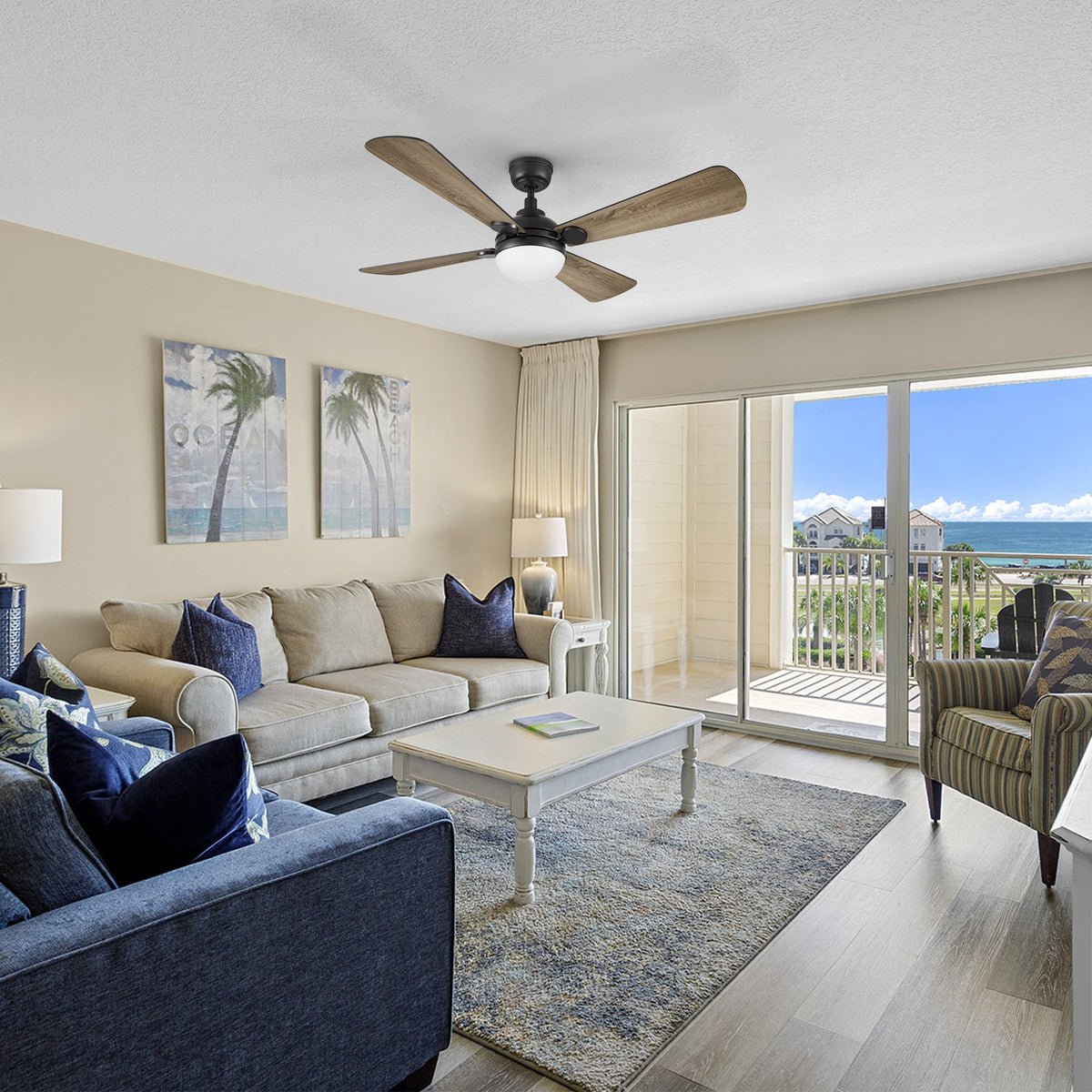 ZELDA 52 inch 4-Blade Ceiling Fan with LED Light & Remote