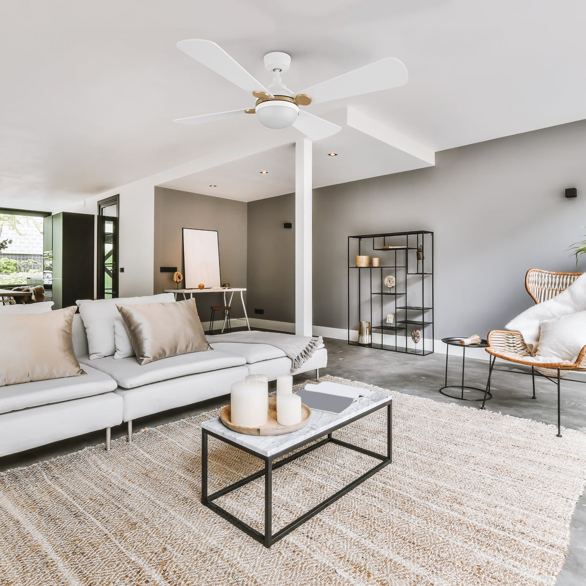 ZELDA 52 inch 4-Blade Ceiling Fan with LED Light & Remote