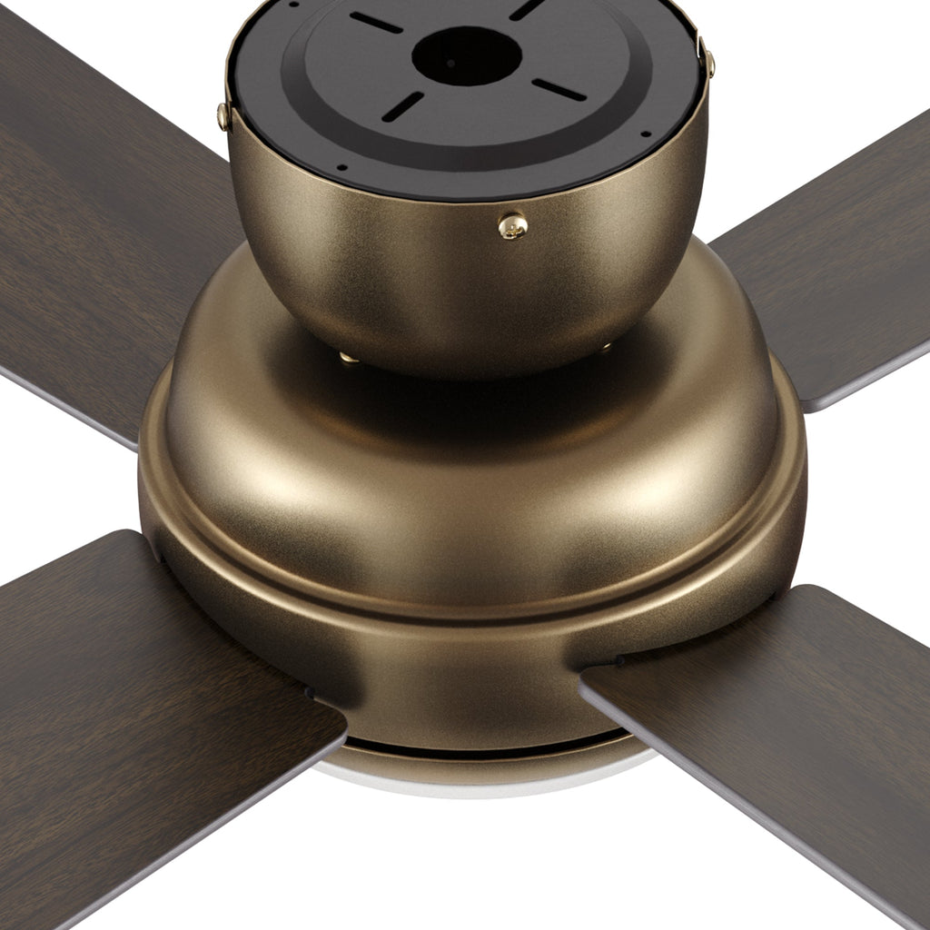 TRYTON 52 inch 4-Blade Flush Mount Ceiling Fan with LED light & Remote