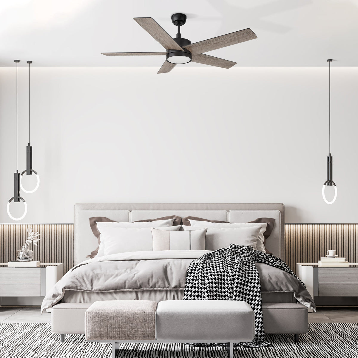 SANTANA 52 inch 5-Blade Ceiling Fan with LED Light & Remote