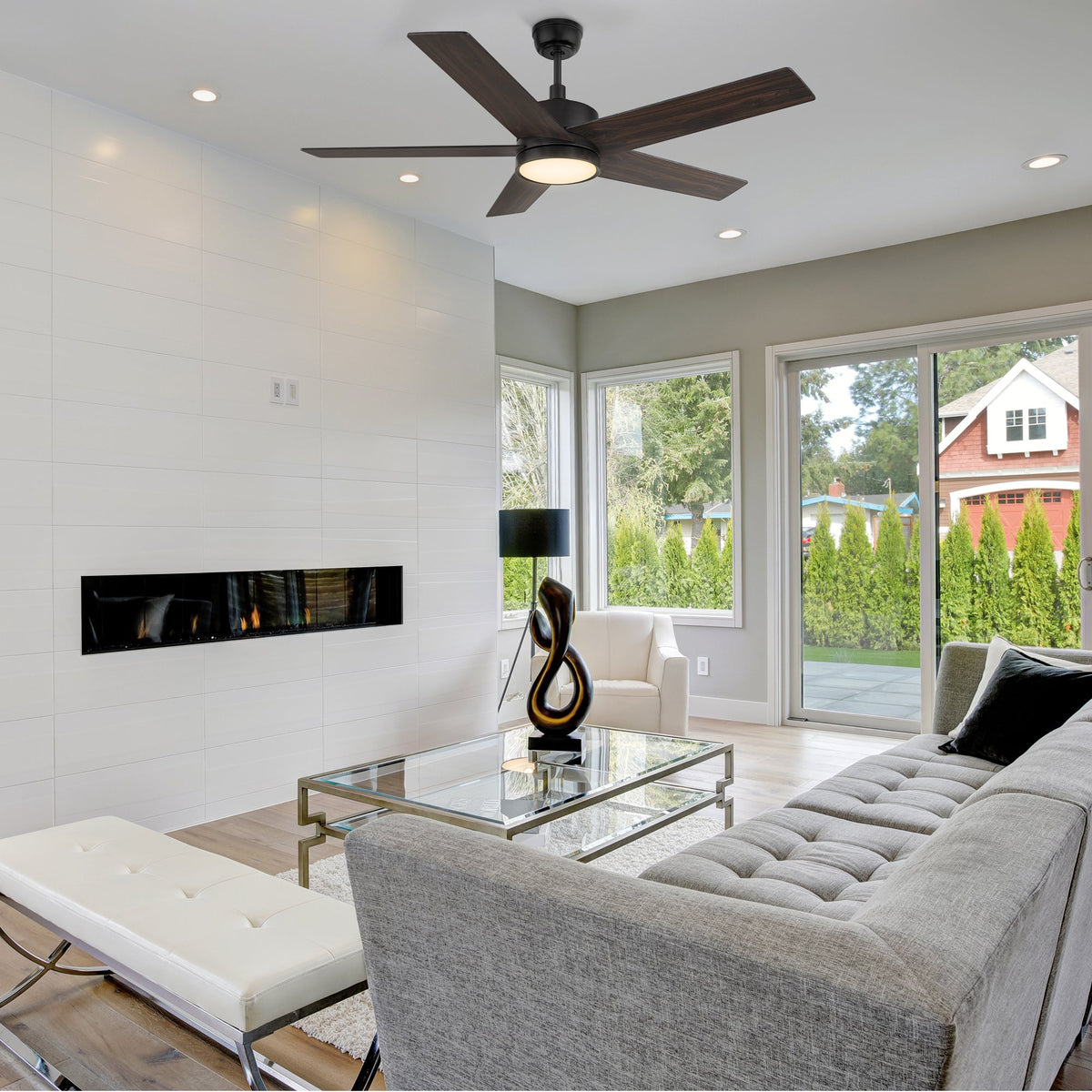 SANTANA 52 inch 5-Blade Ceiling Fan with LED Light & Remote