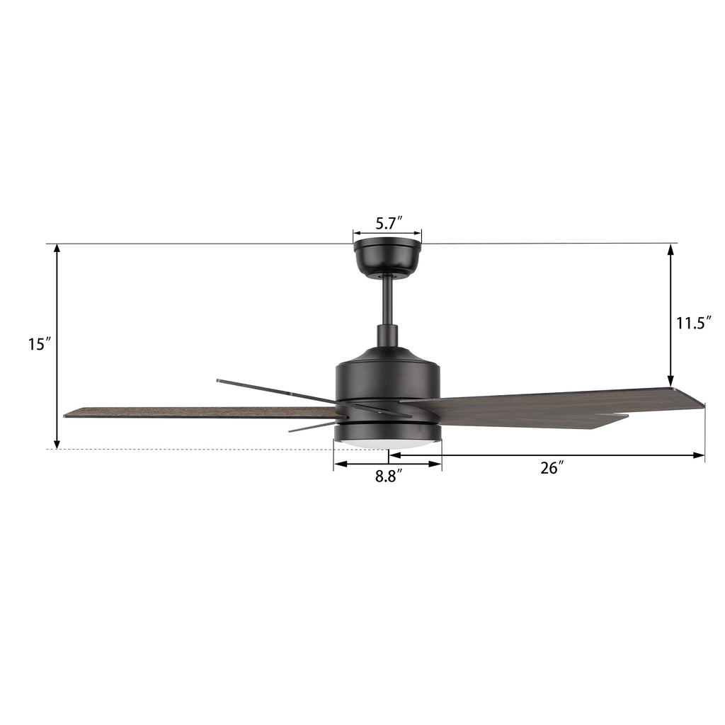 SANTANA 52 inch 5-Blade Ceiling Fan with LED Light & Remote