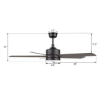SANTANA 52 inch 5-Blade Ceiling Fan with LED Light & Remote