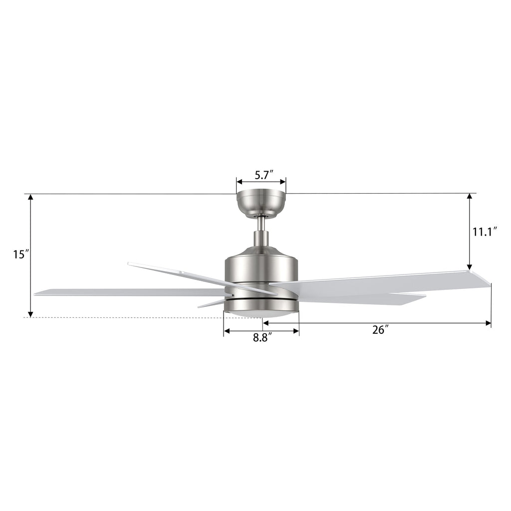 SANTANA 52 inch 5-Blade Ceiling Fan with LED Light & Remote