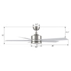 SANTANA 52 inch 5-Blade Ceiling Fan with LED Light & Remote