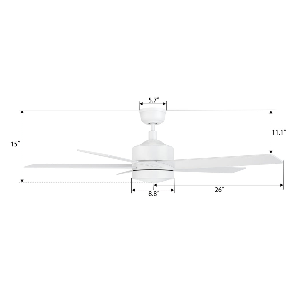 SANTANA 52 inch 5-Blade Ceiling Fan with LED Light & Remote