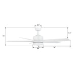 SANTANA 52 inch 5-Blade Ceiling Fan with LED Light & Remote