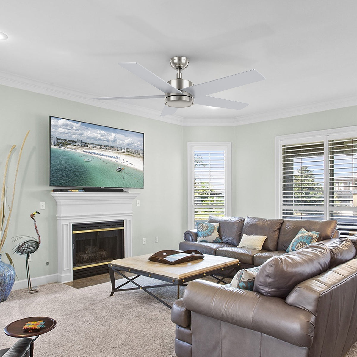 SANTANA 52 inch 5-Blade No Light Ceiling Fan with Remote
