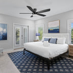 VARA 52 inch 5-Blade Flush Mount Ceiling Fan with LED light & Remote