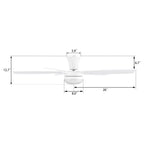 VARA 52 inch 5-Blade Flush Mount Ceiling Fan with LED light & Remote