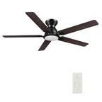 BRISTOL 52 inch 5-Blade Flush Mount Ceiling Fan with LED Light & Remote