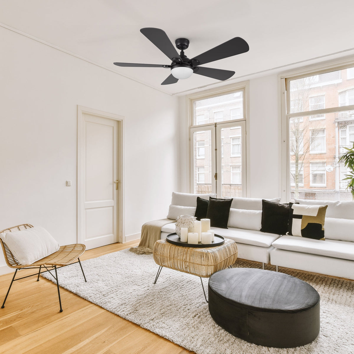 ZELDA 52 inch 5-Blade Ceiling Fan with LED Light & Remote