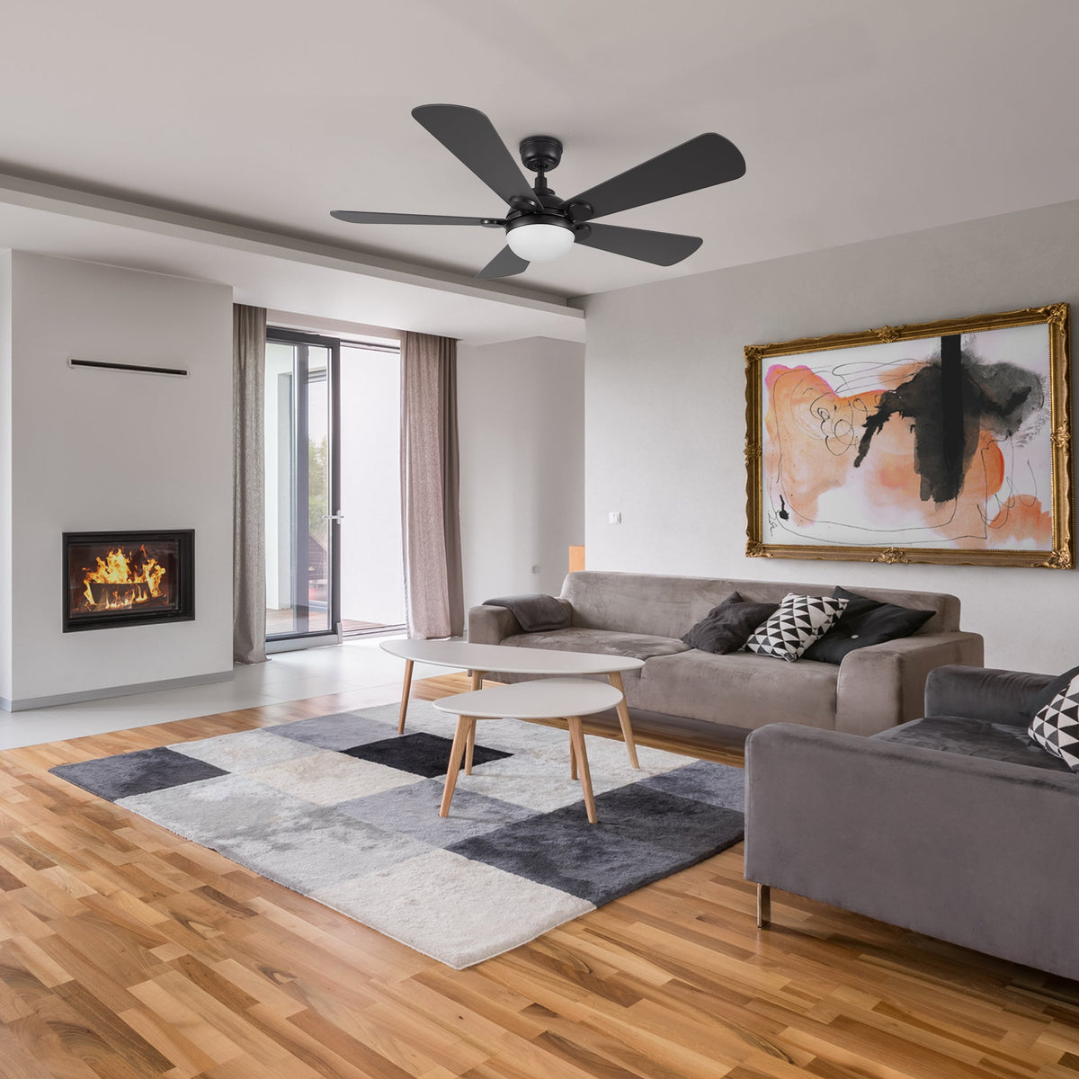 ZELDA 52 inch 5-Blade Ceiling Fan with LED Light & Remote