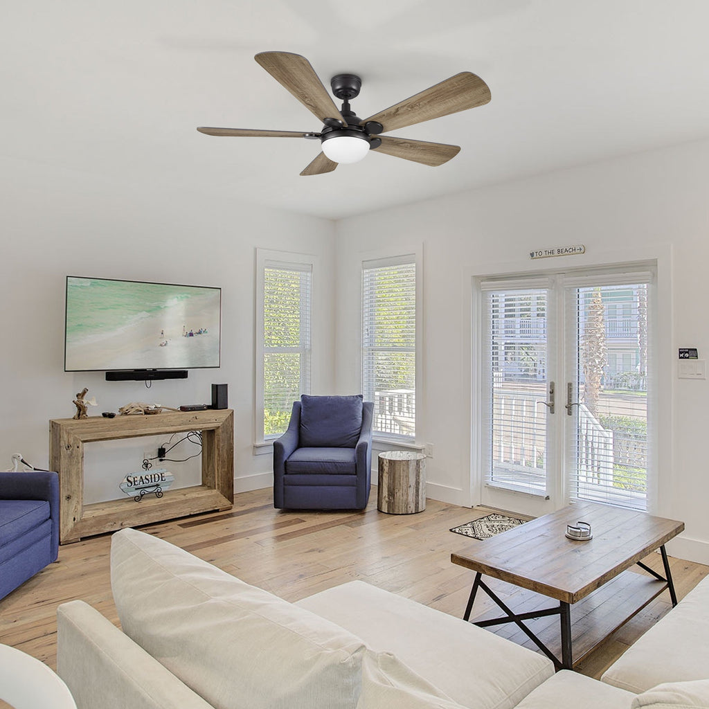ZELDA 52 inch 5-Blade Ceiling Fan with LED Light & Remote