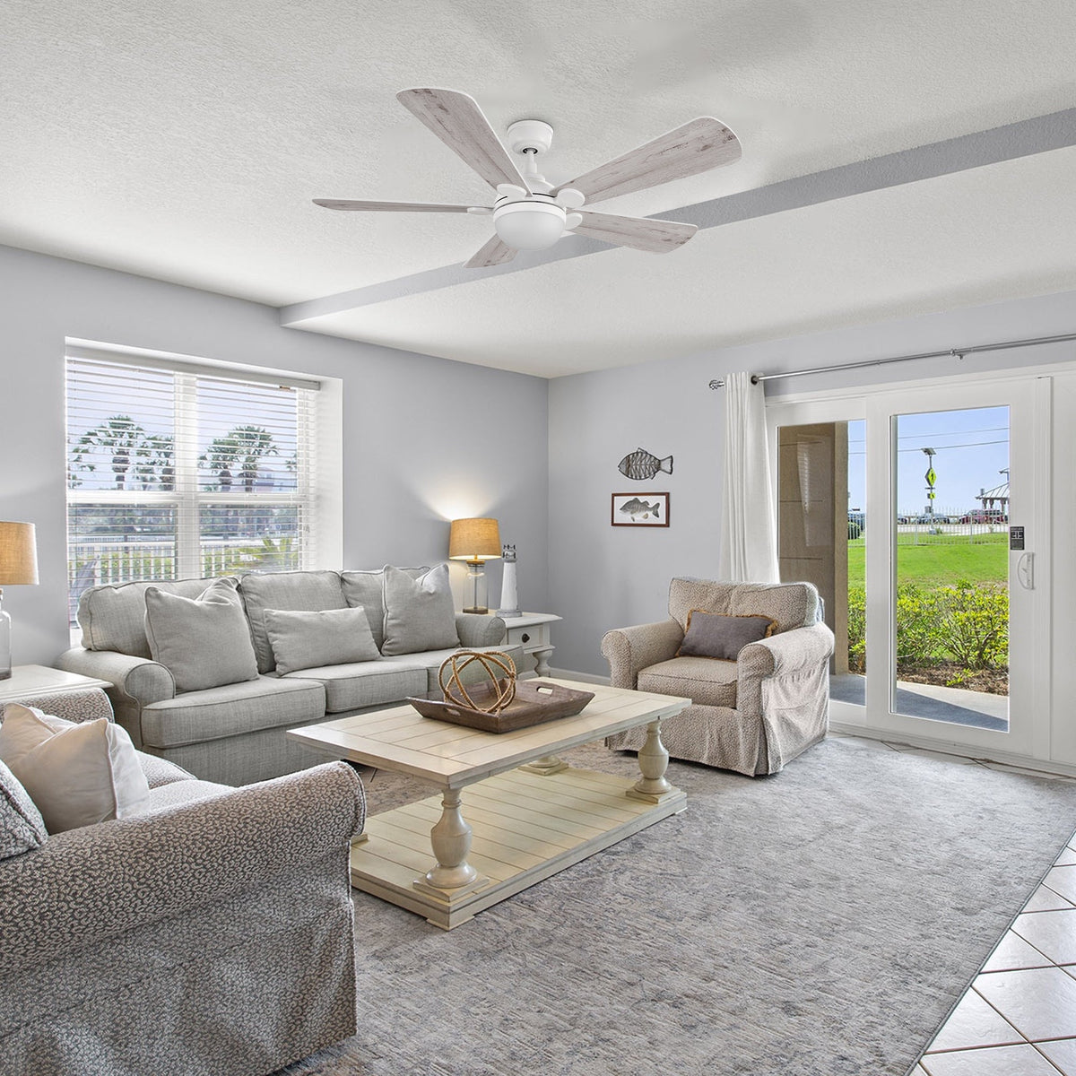 ZELDA 52 inch 5-Blade Ceiling Fan with LED Light & Remote