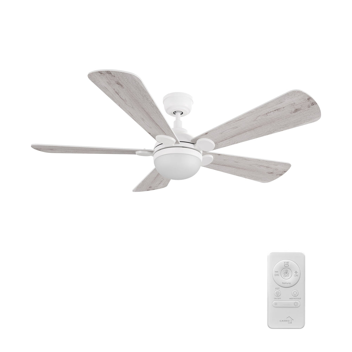 ZELDA 52 inch 5-Blade Ceiling Fan with LED Light & Remote