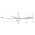 ZELDA 52 inch 5-Blade Ceiling Fan with LED Light & Remote