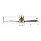 TRYTON 52 inch 5-Blade Flush Mount Ceiling Fan with LED light & Remote