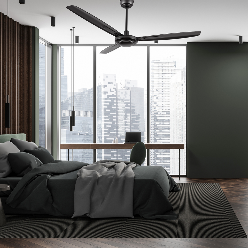 OBERON 56 inch 3-Blade No Light Ceiling Fan with Remote & Wall Control-Z1
