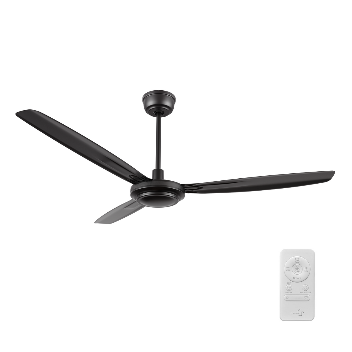 OBERON 56 inch 3-Blade No Light Ceiling Fan with Remote & Wall Control-Z1