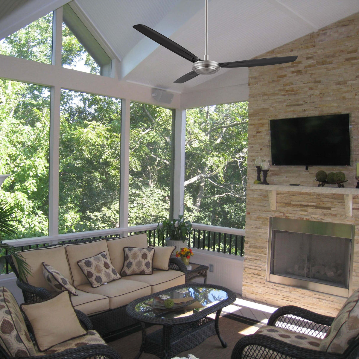 OBERON 56 inch 3-Blade No Light Ceiling Fan with Remote & Wall Control-Z1