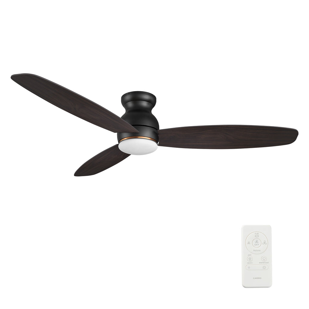 HONITON 60 inch 3-Blade Flush Mount Ceiling Fan with LED Light & Remote