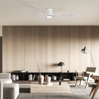 HONITON 60 inch 3-Blade Flush Mount Ceiling Fan with LED Light & Remote