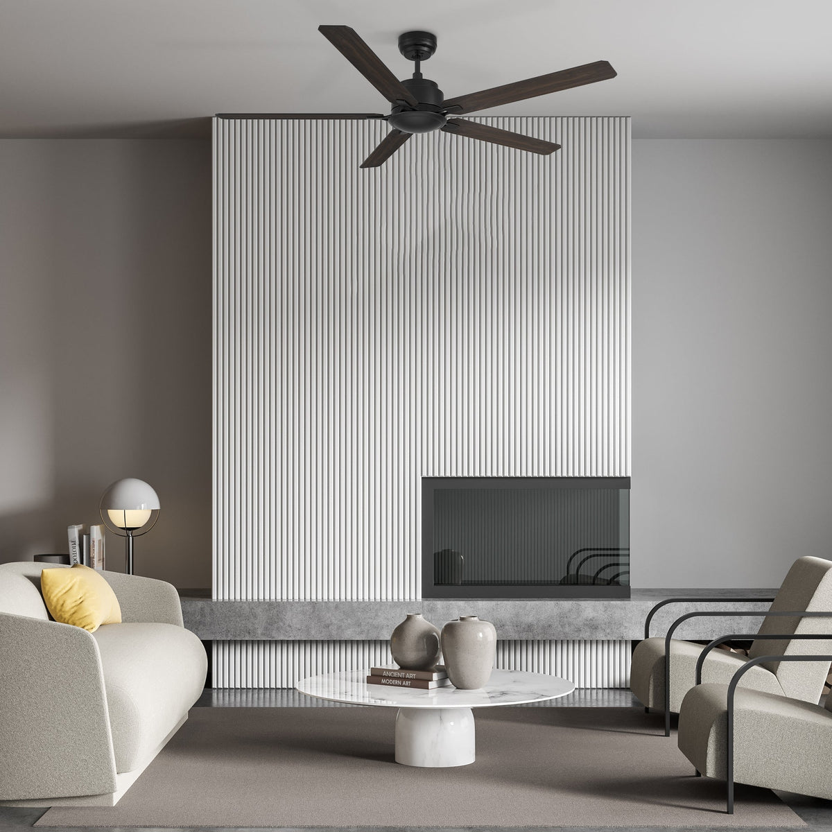 DUNKIRK 60 inch 5-Blade No Light Ceiling Fan with Remote