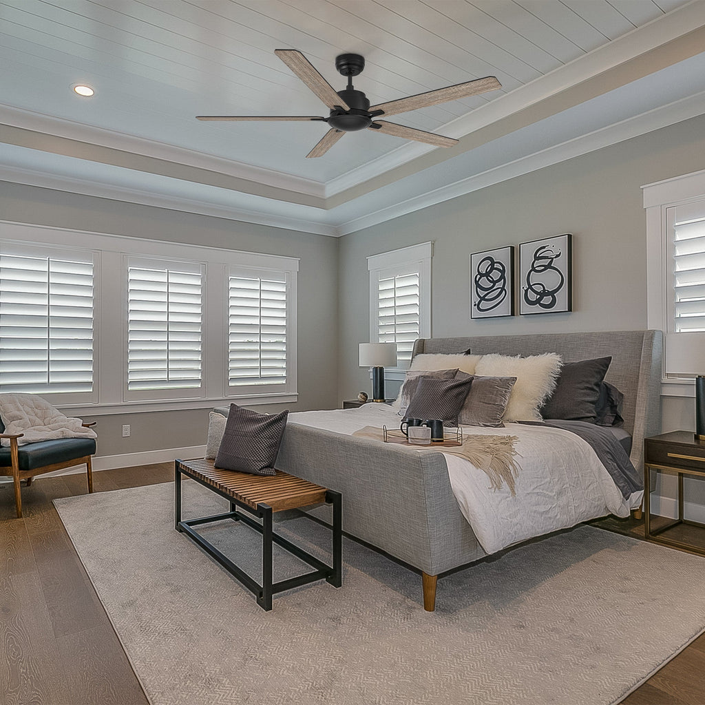 DUNKIRK 60 inch 5-Blade No Light Ceiling Fan with Remote