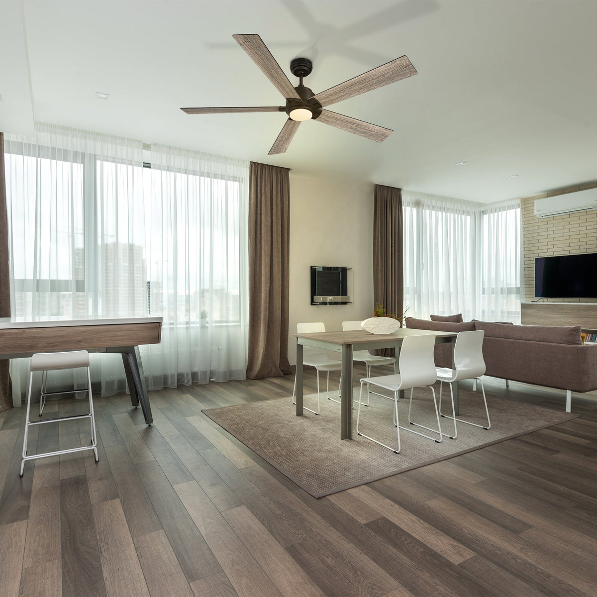 CHANTAL 60 inch 5-Blade Ceiling Fan with LED Light & Remote