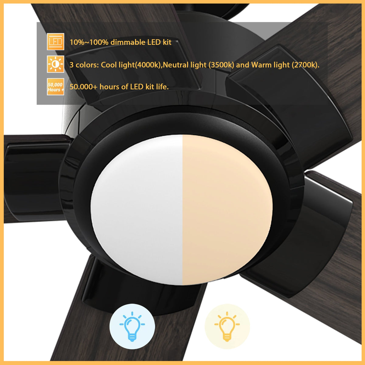 CHANTAL 60 inch 5-Blade Ceiling Fan with LED Light & Remote