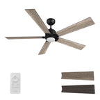 CHANTAL 60 inch 5-Blade Ceiling Fan with LED Light & Remote