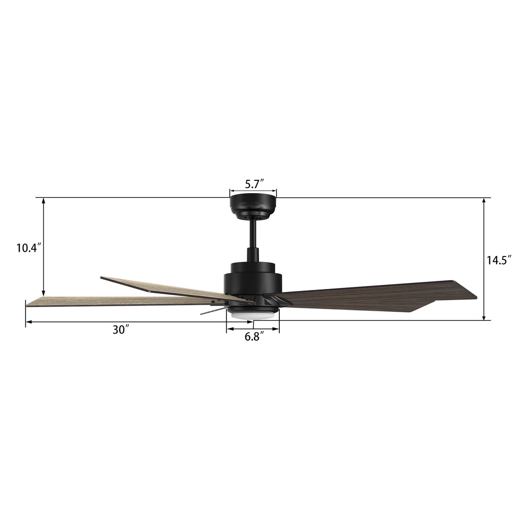 CHANTAL 60 inch 5-Blade Ceiling Fan with LED Light & Remote