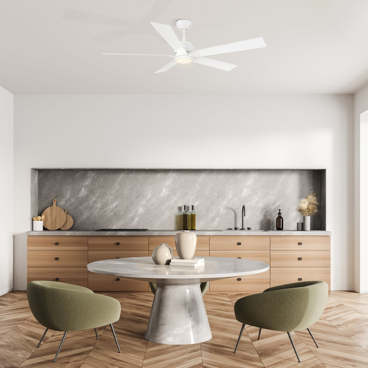 CHANTAL 60 inch 5-Blade Ceiling Fan with LED Light & Remote