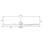 CHANTAL 60 inch 5-Blade Ceiling Fan with LED Light & Remote