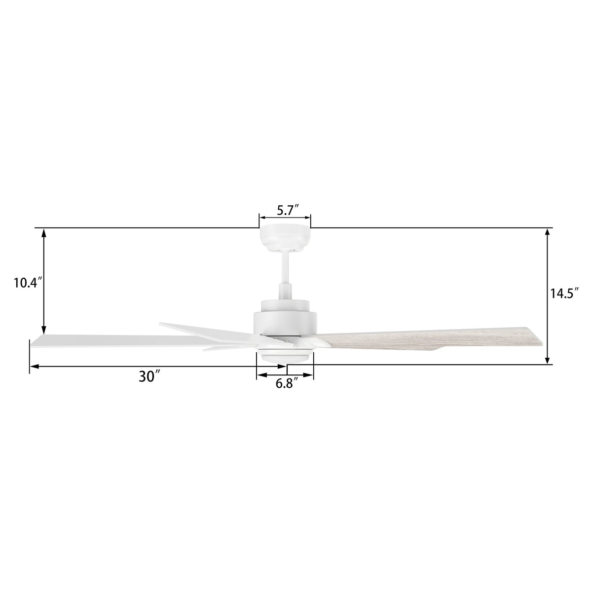 CHANTAL 60 inch 5-Blade Ceiling Fan with LED Light & Remote