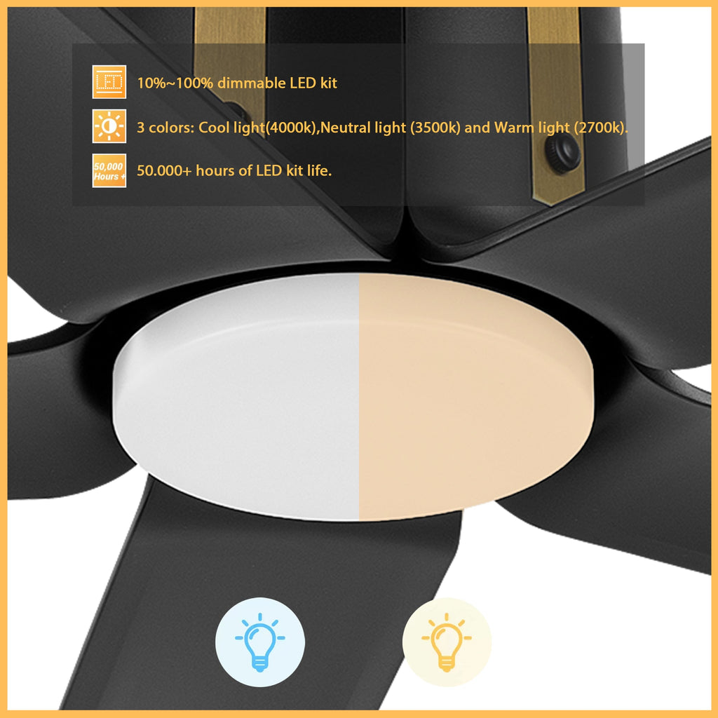 KNOX 60 inch 5-Blade Ceiling Fan with LED Light & Remote