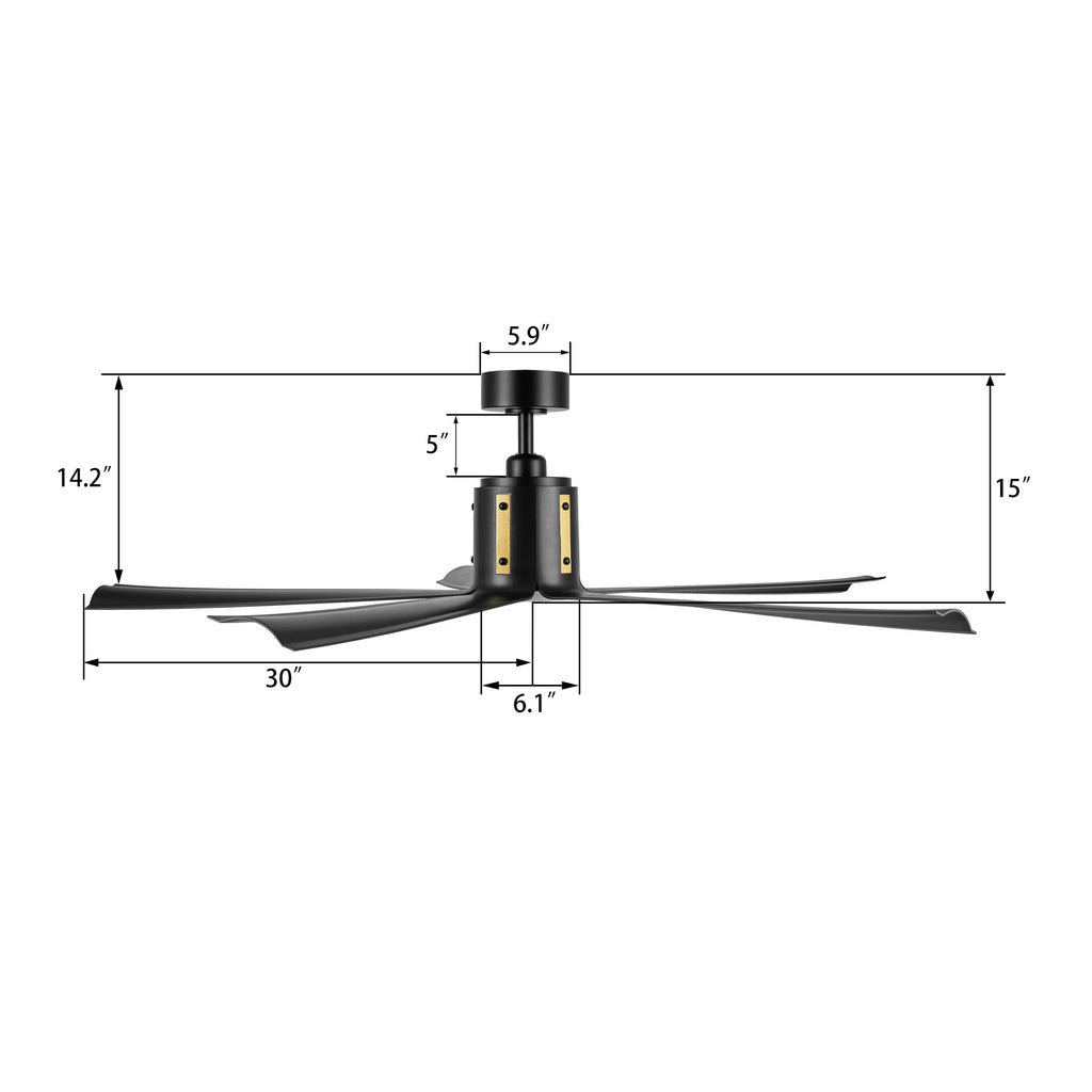 KNOX 60 inch 5-Blade Ceiling Fan with LED Light & Remote