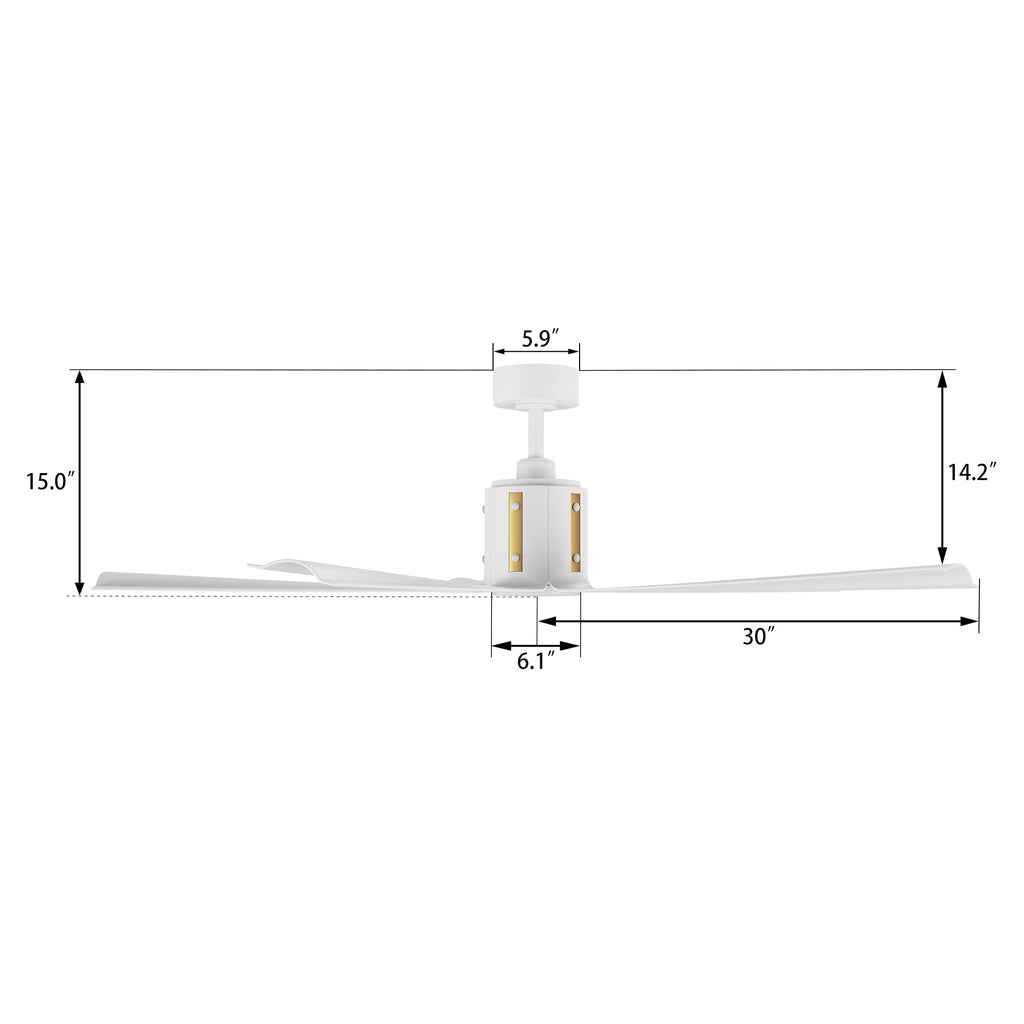 KNOX 60 inch 5-Blade Ceiling Fan with LED Light & Remote