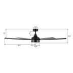 KIMA 65 inch 7-Blade Ceiling Fan with LED Light & Remote